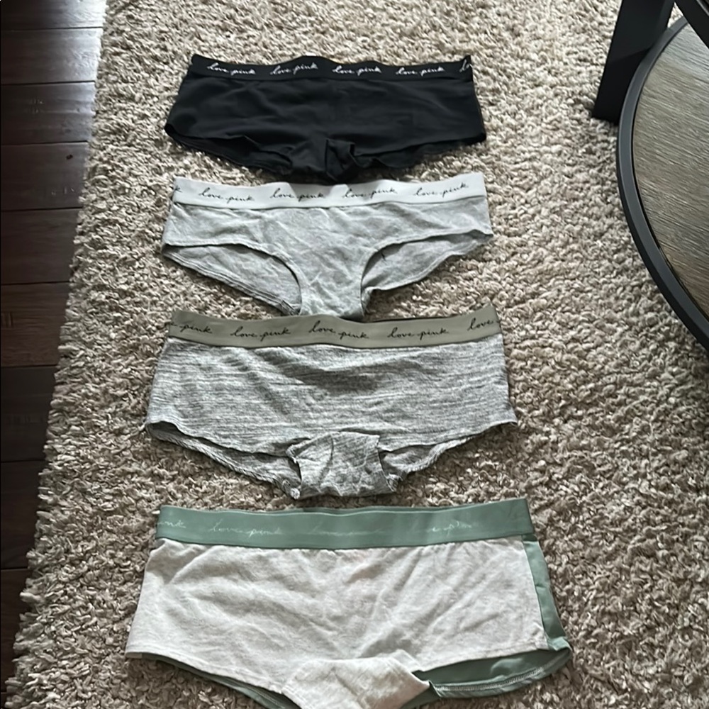 PINK Victoria's Secret Women's Underwear Set - Black, Gray, Green